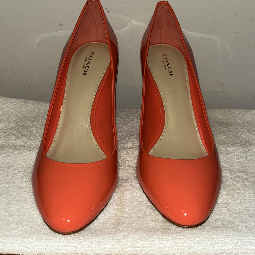 Coach Nala Patent Leather Heels- Cerise color